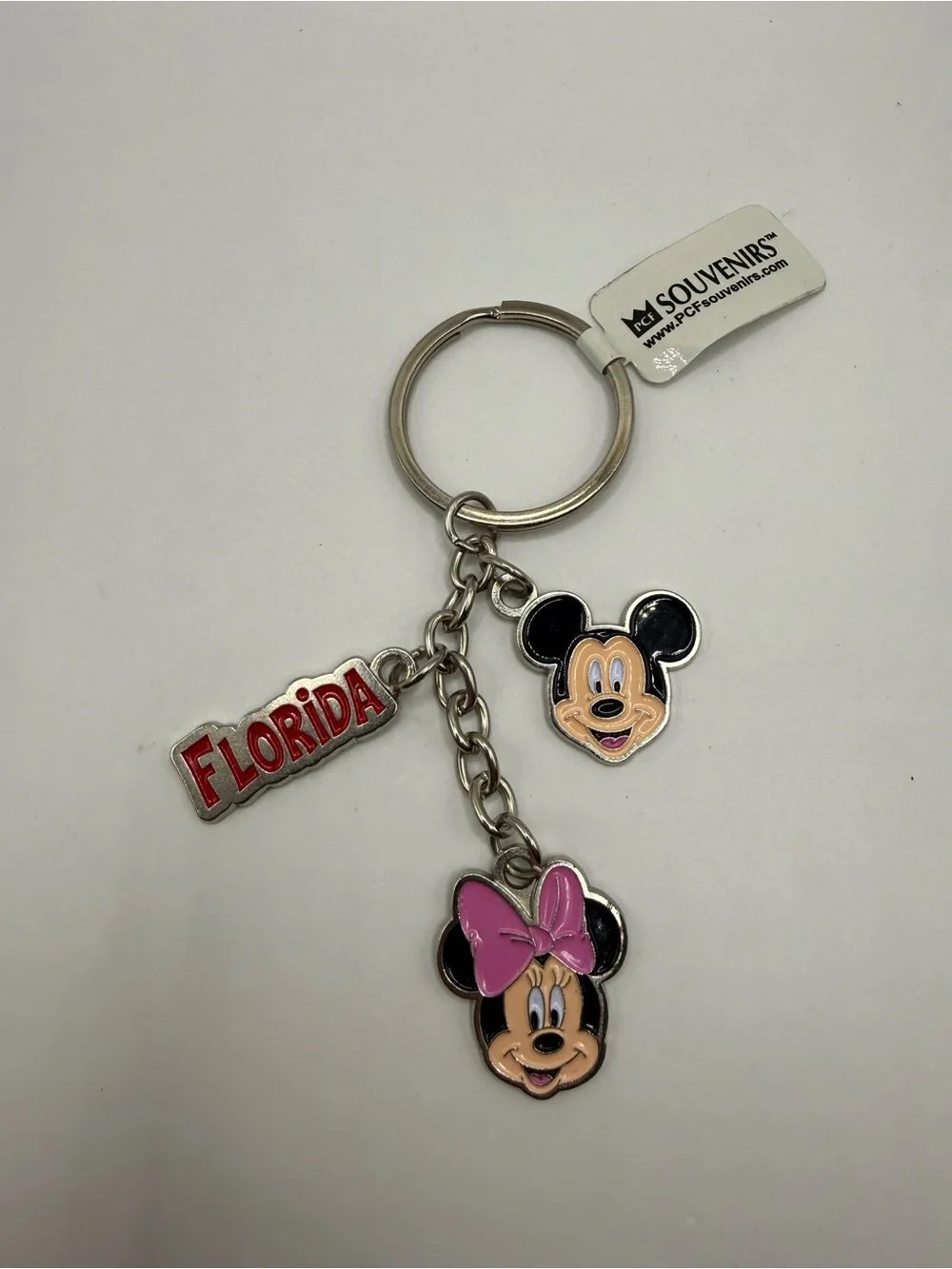 Disney World Florida Keychain Mickey Mouse and Minnie Mouse Metal Vintage NWT